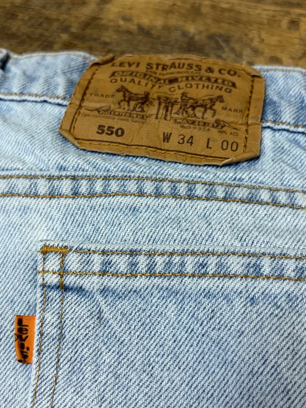 Vintage 80s Levi’s 550 Orange Tab Relaxed Fit Denim Jean Short Jorts Mens 34 USA